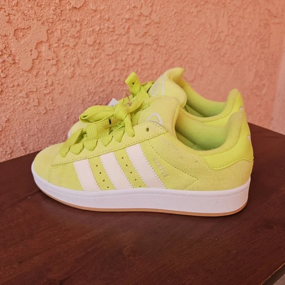 Adidas Originals Campus 00s W Neon Green Suede Leather Sneakers Shoes Size 8.5 - Picture 3 of 15